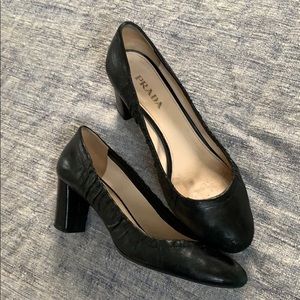 Prada Black Scrunch Pump